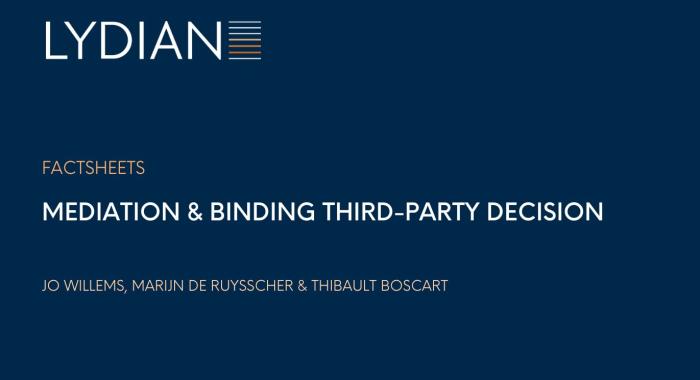 Factsheets - Mediation & Binding third-party decision